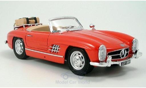 Diecast model cars Mercedes 300 Base SL Touring Convertible red 1957 without Vitrine 1/18 Burago
