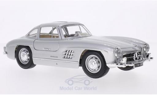 Diecast model cars Mercedes 300 Base SL (W198) grey 1954 without Vitrine 1/18 Burago