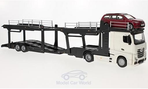 Diecast model cars Mercedes Actros Base 2545 Autotransporter with Ford Focus Turnier 1/43 Burago