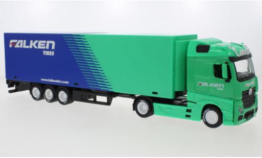Diecast model cars Mercedes Actros Gigaspace Falken Tires trunksattelzug 1/43 Burago