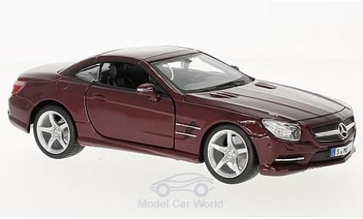 Diecast model cars Mercedes SL Base 500 (R231) metallic red 1/24 Burago