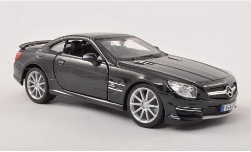 Diecast model cars Mercedes SL AMG 65 (R231) metallic black hood ferm&Atilde;&copy; 1/24 Burago