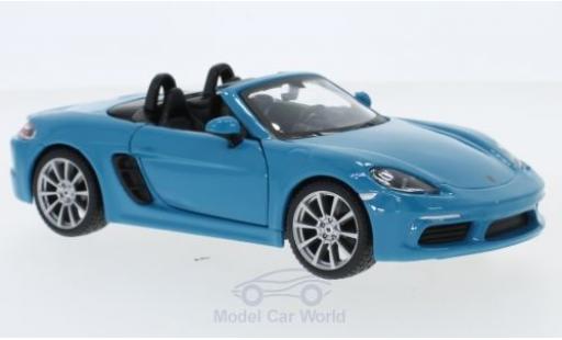 Diecast model cars Porsche 718 Cabriolet Convertible blue 1/24 Burago
