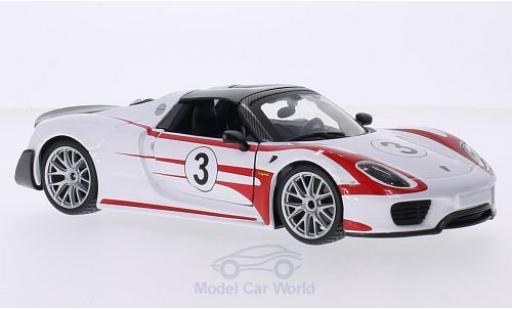 Diecast model cars Porsche 918 2013 Weissach white/red No.3 1/24 Burago