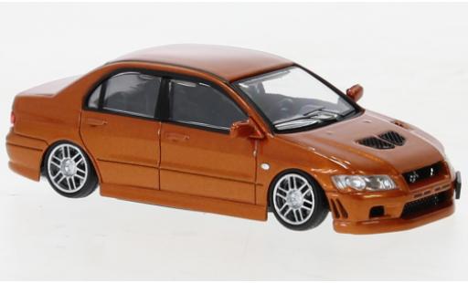 Diecast model cars Mitsubishi Lancer Evolution VII &Atilde;&copy;volution metallise orange 2001 1/64 BM Creations