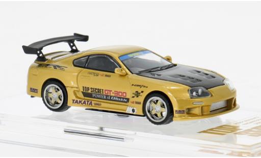 Diecast model cars Toyota Supra Top Secret (JZA80) gold 1/64 BM Creations