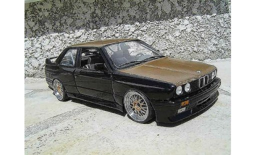 Bmw M3 coupe 1/18 Minichamps E30 black swap moteur e36 jantes bbs capot kevlar diecast model cars