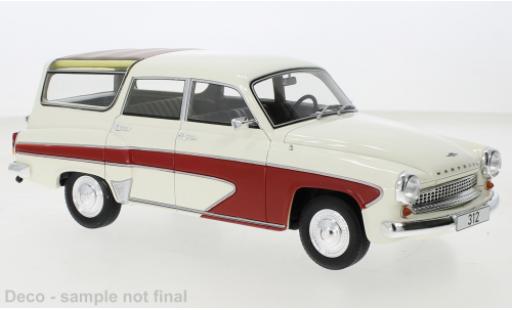 Diecast model cars Wartburg 312 Camping Deluxe white/red 1967 1/18 BoS Models