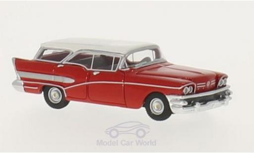 Diecast model cars Buick Century Caballero red/white 1958 1/87 BoS Models