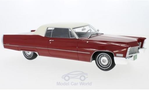 Diecast model cars Cadillac Deville Coupe red/white 1967 1/18 BoS Models
