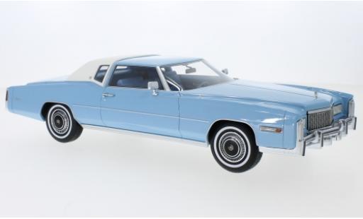 Diecast model cars Cadillac Eldorado Coupe metallic blue/white 1976 1/18 BoS Models