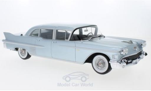 Diecast model cars Cadillac Fleetwood Limousine 75 metallic blue 1958 1/18 BoS Models