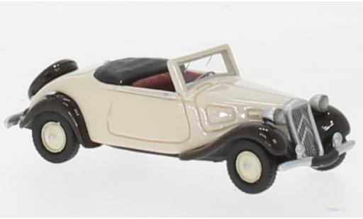 Diecast model cars Citroen Traction Cabriolet Avant Convertible beige/brown 1936 1/87 BoS Models