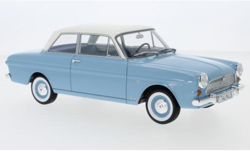 Diecast model cars Ford Taunus 12M (P4) Limousine blue/white 1965 1/18 BoS Models