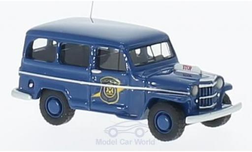 Diecast model cars Jeep Willys Station Wagon blue Michigan State Police 1954 1/87 BoS Models