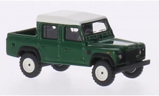 Diecast model cars Land Rover Defender 110 Double Cab Pickup green/matt-white RHD 1990 1/87 BoS Models