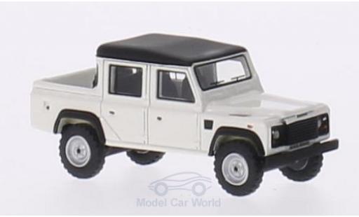 Diecast model cars Land Rover Defender 110 Double Cab Pickup white/matt-black RHD 1990 1/87 BoS Models