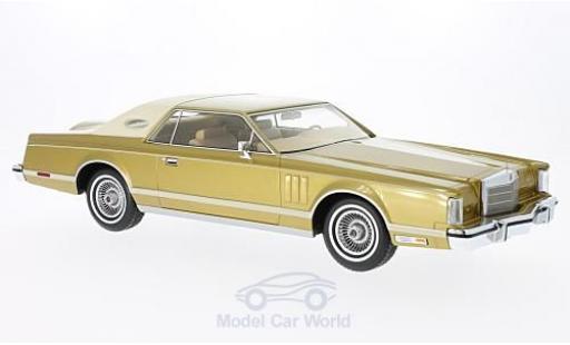 Diecast model cars Lincoln Continental 1978 MkV Coupe gold/beige 1/18 BoS Models