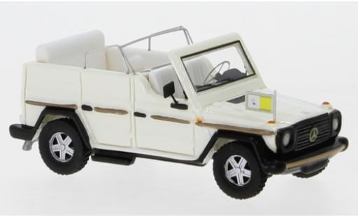 Diecast model cars Mercedes Classe G Utilitaire G Papamobil metallic white 1980 1/87 BoS Models