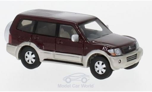 Diecast model cars Mitsubishi Pajero Base metallic red 2003 1/87 BoS Models