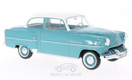Diecast model cars Opel Olympia Rekord turquoise/white 1953 without Vitrine 1/18 BoS Models