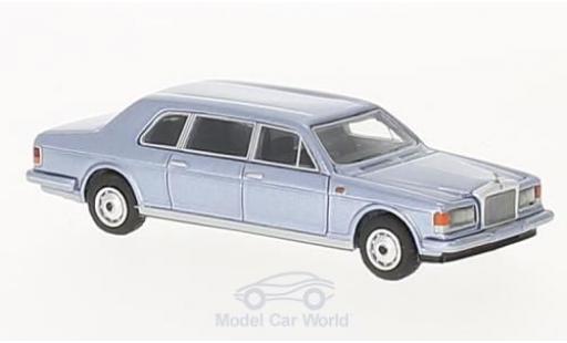 Diecast model cars Rolls Royce Silver Spur II Touring Limousine metallic blue 1985 1/87 BoS Models