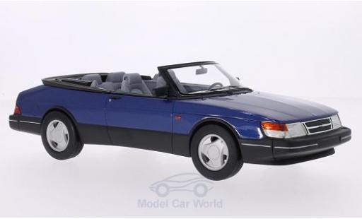Diecast model cars Saab 900 1987 S Convertible metallic blue 1/18 BoS Models
