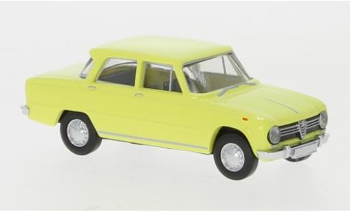 Diecast model cars Alfa Romeo Giulia 1300 yellow 1962 1/87 Brekina