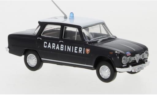 Diecast model cars Alfa Romeo Giulia 1600 Carabineri 1962 roofnummer 54 1/87 Brekina
