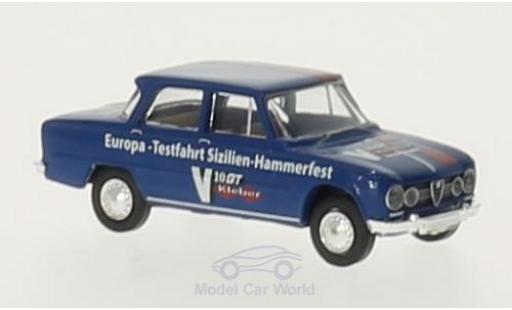 Diecast model cars Alfa Romeo Giulia 1600 Europa-Testfahrt Sizilien-Hammerfest 1/87 Brekina