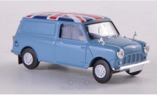 Diecast model cars Austin Mini Van utilitaire blue/Dekor 1/87 Brekina