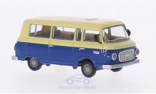 Diecast model cars Barkas B 1000 minibus beige/blue Bus 1/87 Brekina