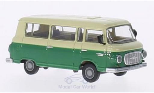 Diecast model cars Barkas B 1000 minibus Bus beige/green 1/87 Brekina
