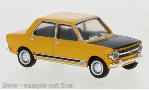 Diecast model cars Fiat 128 Berlina yellow/black 1969 1/87 Brekina