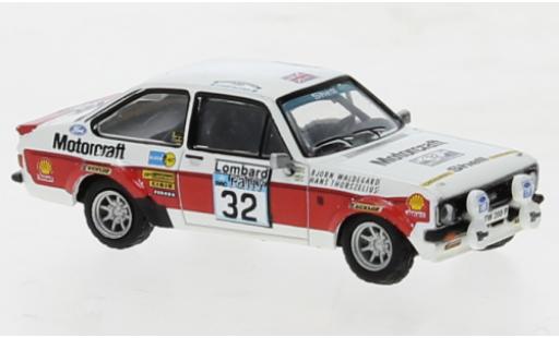 Diecast model cars Ford Escort RS 1800 No.32 Rally RAC Lombard 1976 1/87 Brekina