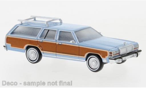 Diecast model cars Ford LTD Country Squire blue/Dekor 1979 1/87 Brekina