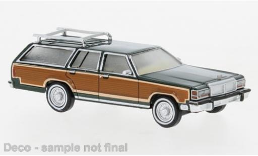 Diecast model cars Ford LTD Country Squire metallise green/Dekor 1979 1/87 Brekina