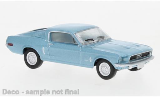 Diecast model cars Ford Mustang Fastback metallise blue 1968 1/87 Brekina