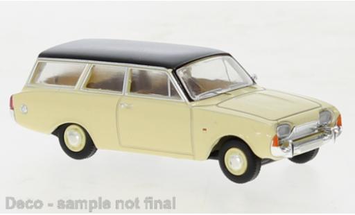 Diecast model cars Ford Taunus 17M P3 Turnier beige/grey 1964 1/87 Brekina