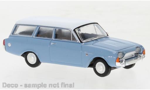 Diecast model cars Ford Taunus 17M P3 Turnier blue /white 1964 1/87 Brekina