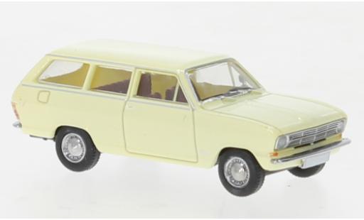 Diecast model cars Opel Kadett B Caravan B yellow 1965 1/87 Brekina
