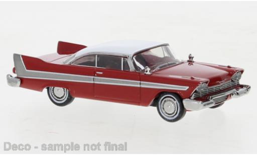 Diecast model cars Plymouth Fury Base red/white 1958 1/87 Brekina