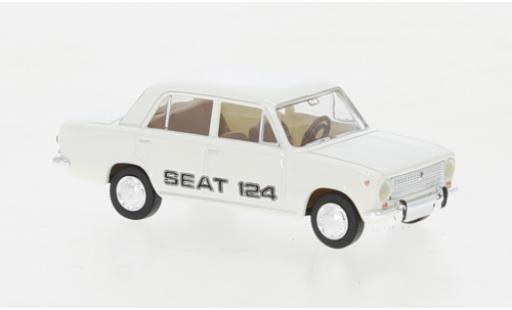 Diecast model cars Seat 124 Base white 1968 1/87 Brekina