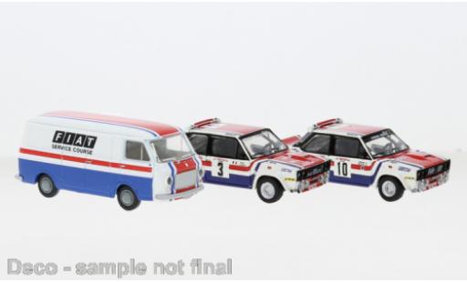 Diecast model cars Fiat 238 Van Set 131 Abarth et fourgon France Service Course 1974 1/87 Brekina