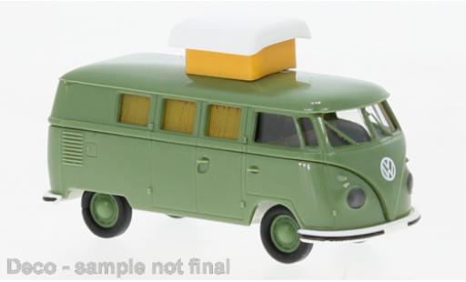 Diecast model cars Volkswagen T1 B Camper green 1960 1/87 Brekina