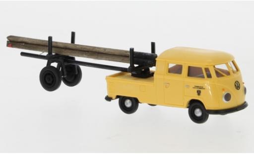 Diecast model cars Volkswagen T1 B Doka avec Trailer Autrichien Post 1960 1/87 Brekina