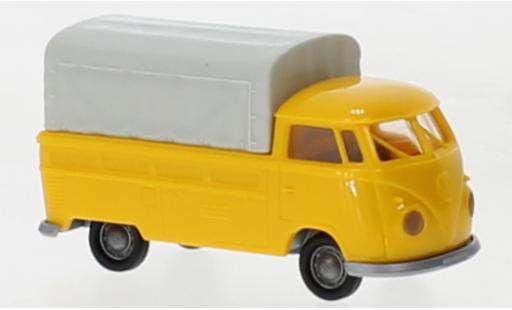 Diecast model cars Volkswagen T1 B plateforme yellow 1960 1/87 Brekina