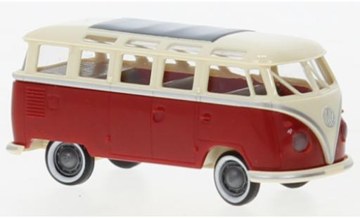 Diecast model cars Volkswagen T1 B Samba beige clair/red 1960 1/87 Brekina