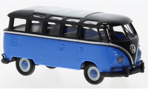 Diecast model cars Volkswagen T1 B Samba black/blue 1960 1/87 Brekina