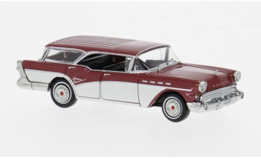 Diecast model cars Buick Century Caballero metallise red/white 1957 1/87 Brekina